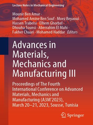 cover image of Advances in Materials, Mechanics and Manufacturing III
